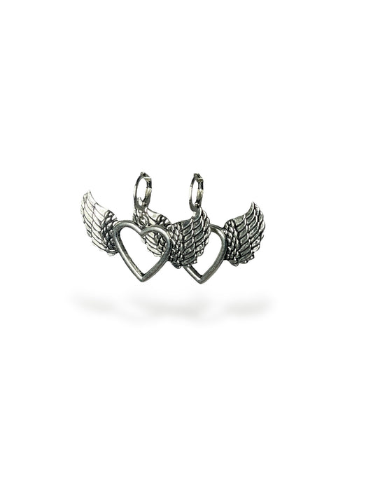 Winged heart earrings