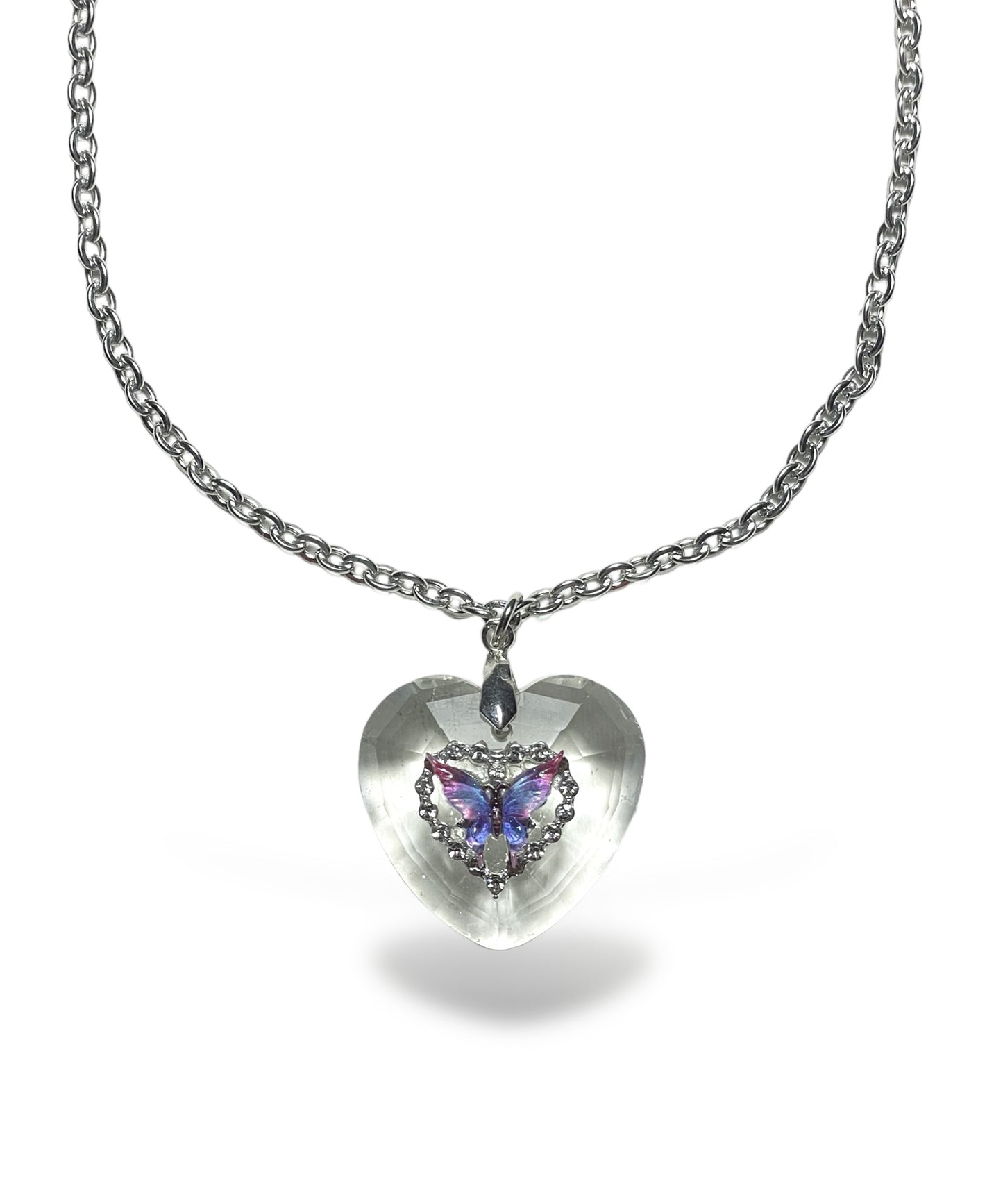 Glass heart necklace