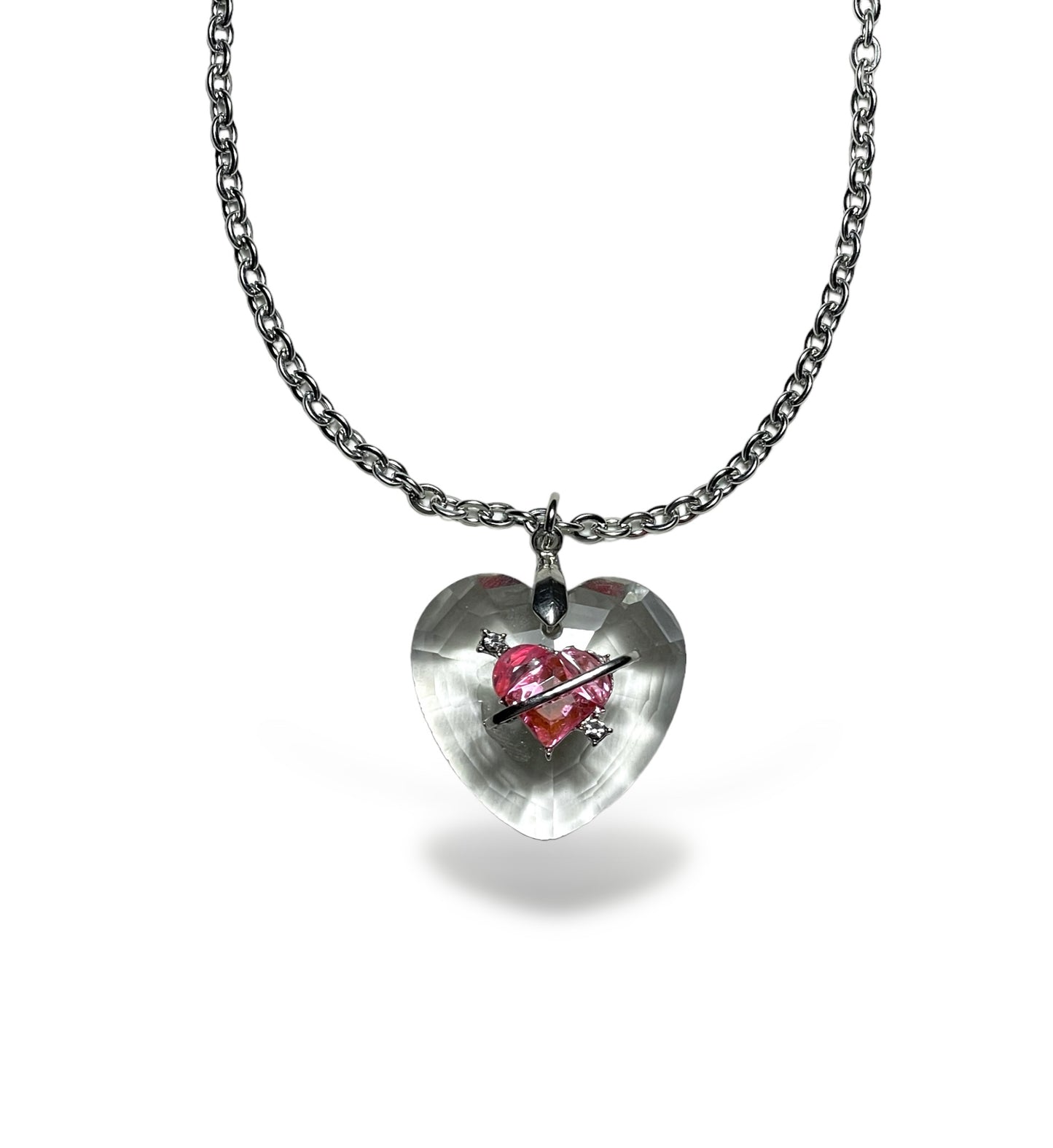 Glass heart necklace