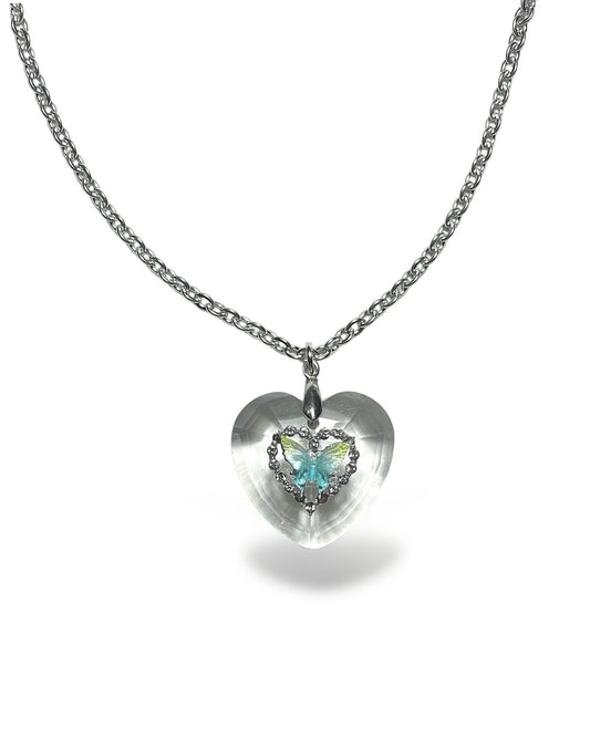 Glass heart necklace